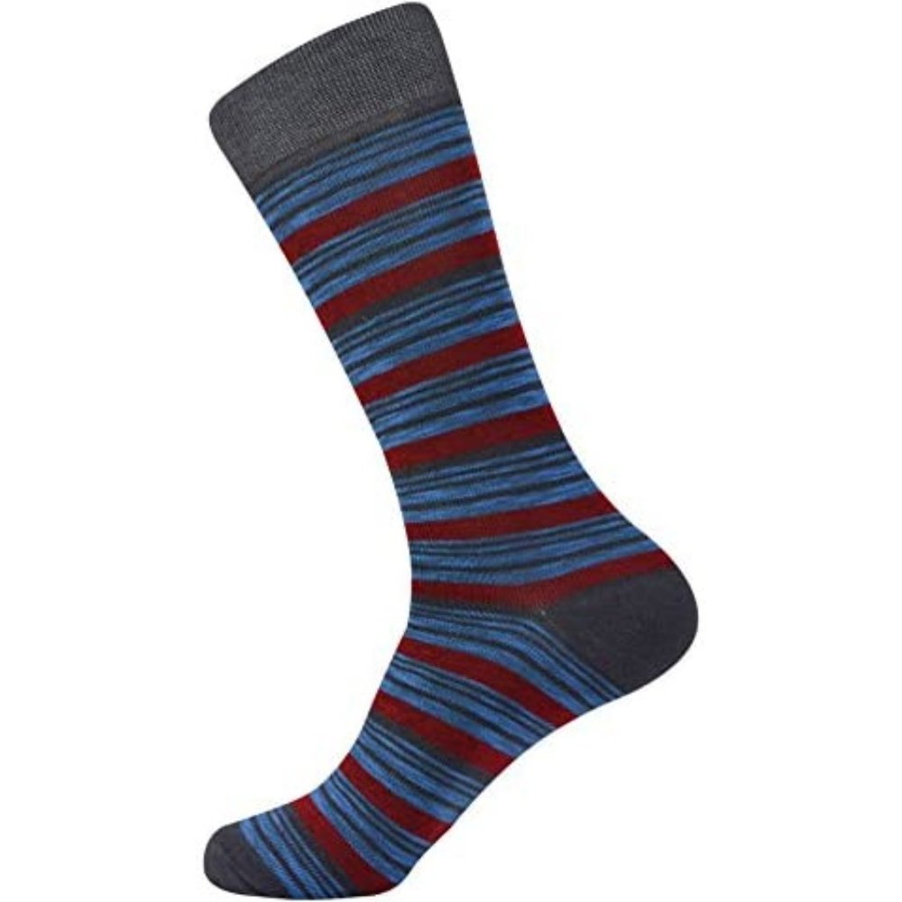 Mens Colorful Designer Fun Striped Dress Socks